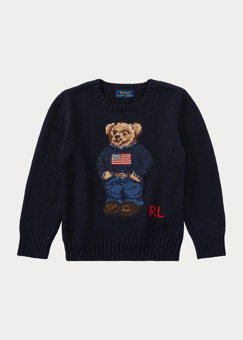 Sueter Ralph Lauren Niño 1.5-6 Años Polo Bear Cotton Jumper Chile Azul Marino QNDWA-9503